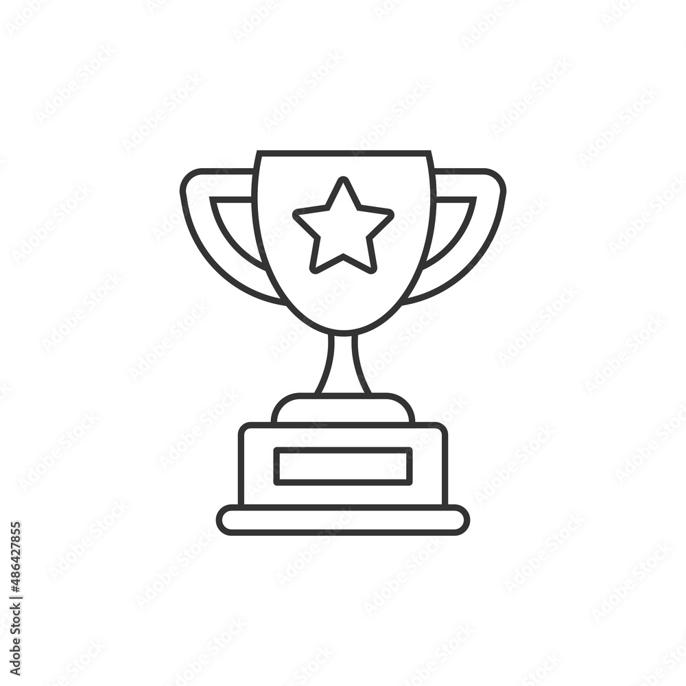 Trophy cup icon in flat style. Goblet prize vector illustration on isolated background. Award sign business concept. Trophy cup icon in flat style. Goblet prize vector illustration on isolated background. Award sign business concept.