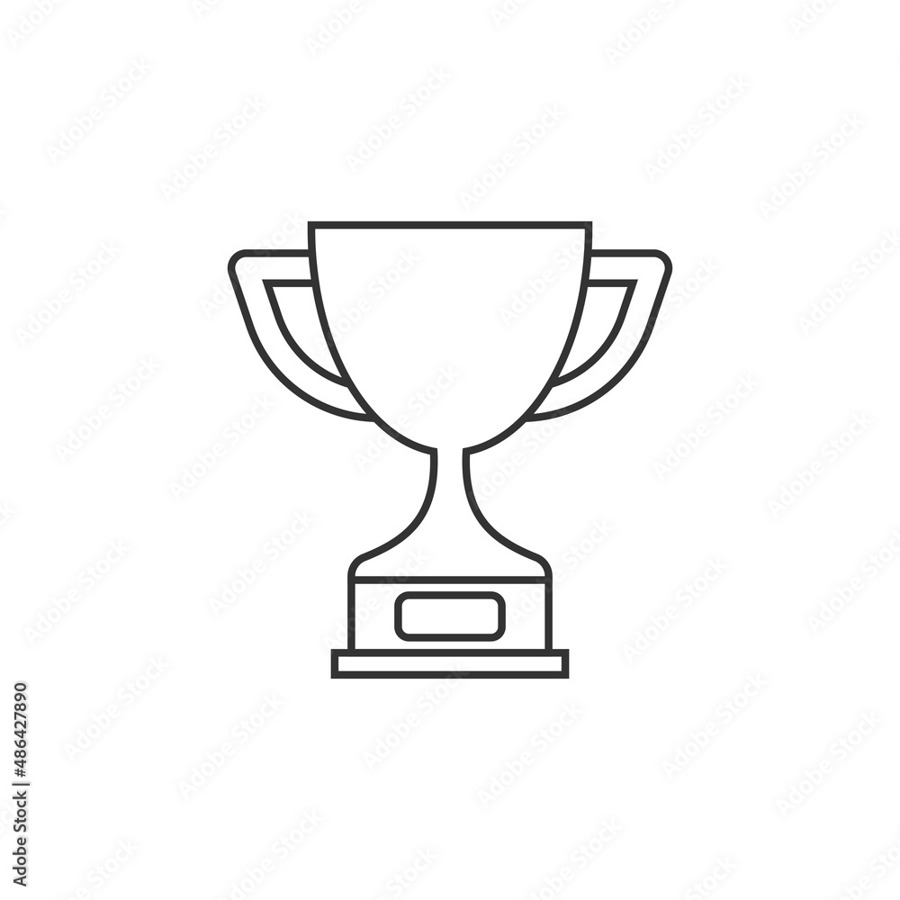 Trophy cup icon in flat style. Goblet prize vector illustration on isolated background. Award sign business concept. Trophy cup icon in flat style. Goblet prize vector illustration on isolated background. Award sign business concept.