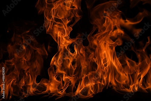 Fire flame texture for banner background. Burn abstract lights.