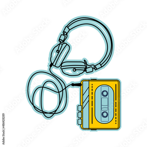 70's yellow cassette player