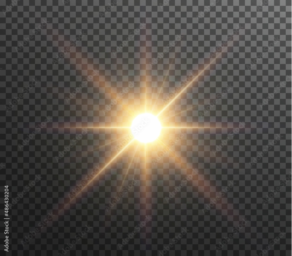 Light star gold png. Light sun gold png. Light flash gold png. vector illustrator.	