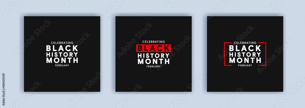 Black history month celebrate modern vector illustration design graphic Holiday concept banners for social media, cards, posters and postcard - obrazy, fototapety, plakaty 