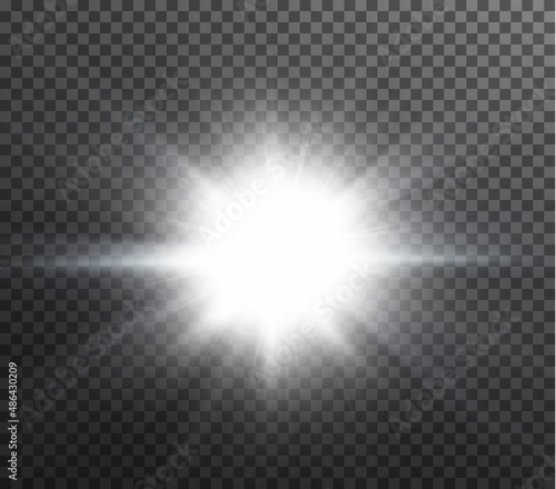 Light star white png. Light sun white png. Light flash white png. vector illustrator. 