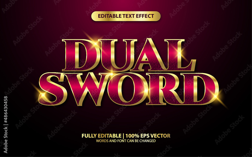 Text Effect 3D Dual Sword Text Effect 3D Dual Sword
