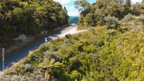 Amazing panorama view on the  Whanganui River Road, Aramoana viewpoint photo