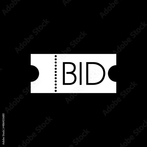 Bid icon isolated on dark background