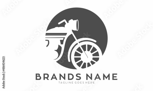 Classic motorcycle simple icon logo