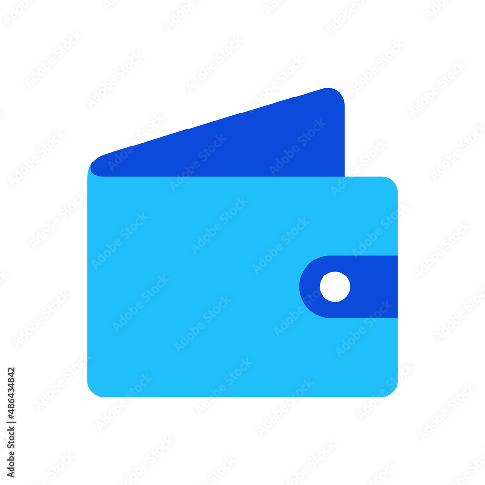 Wallet money icon vector graphic illustration in blue Wallet money icon vector graphic illustration in blue