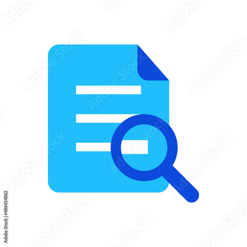 File search icon vector graphic illustration in blue