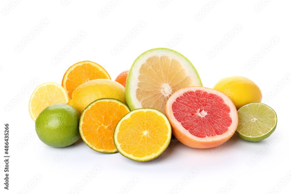 Group of citrus isolated on white background Group of citrus isolated on white background