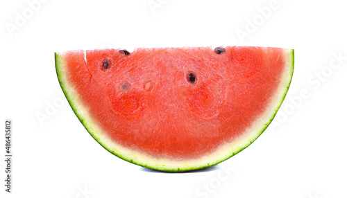Slice of watermelon on white background