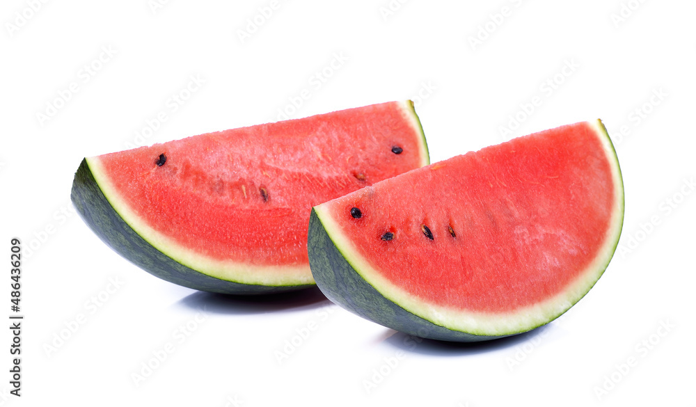 Slice of watermelon isolated on white background Slice of watermelon isolated on white background