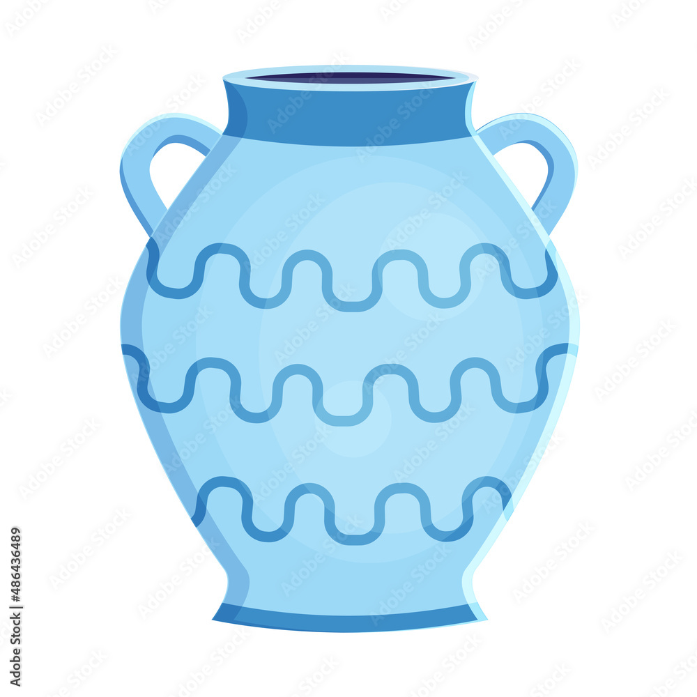 Earthenware ceramic pottery amfora blue  color with ornament