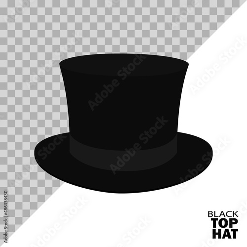 black magician top hat isolated on a white background and easy to edit. vector