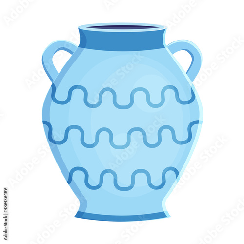 Earthenware ceramic pottery amfora blue  color with ornament