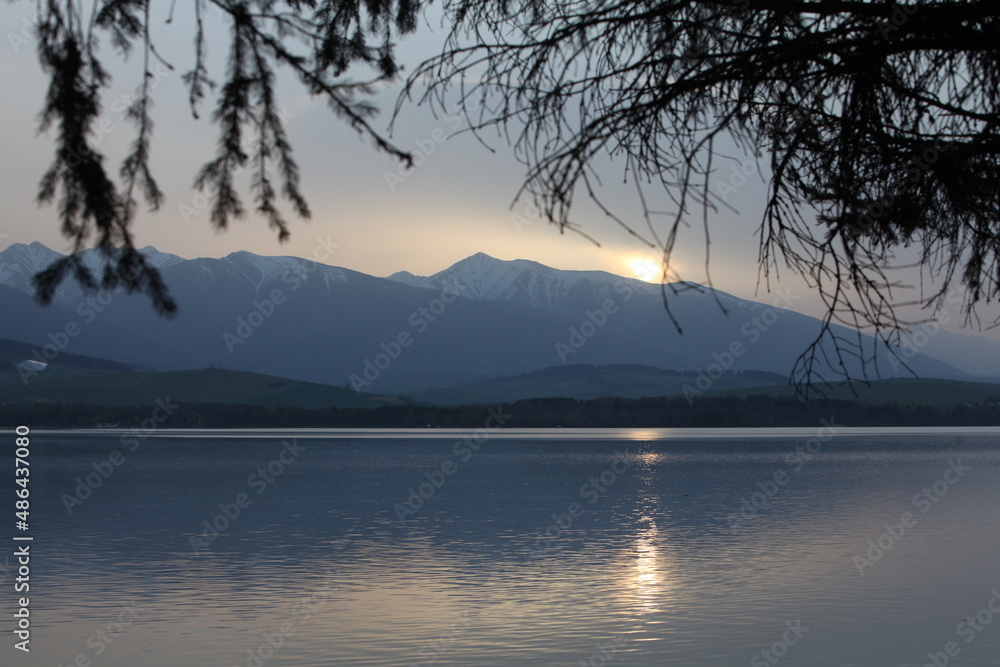 sunrise over the lake