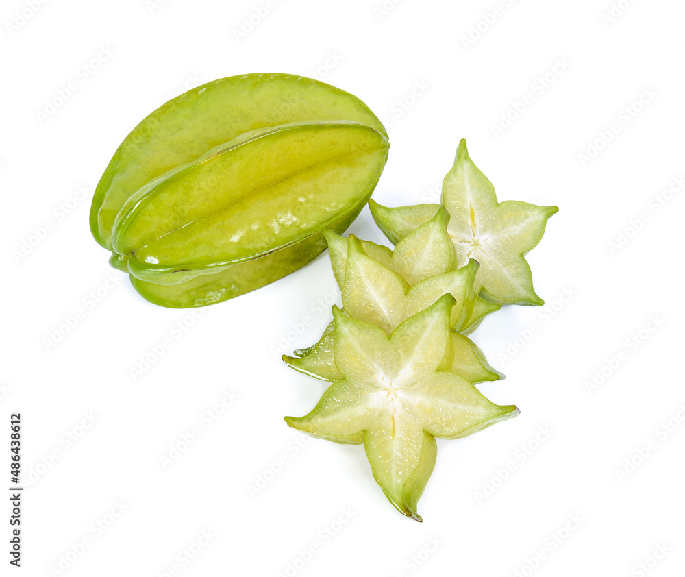 Fototapeta premium Ripe Star fruit isolated on white background