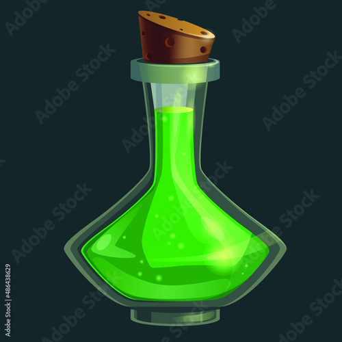 vector illustration, potion, witchcraft, vessel, game icon. glass jar, flask, vial	
