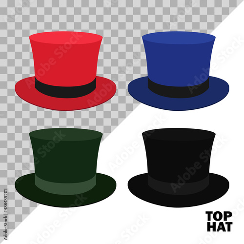 set top hat isolated on a white background and easy to edit. vector