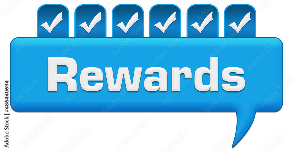 Rewards Blue Comment With Tick Mark On Top Rewards Blue Comment With Tick Mark On Top