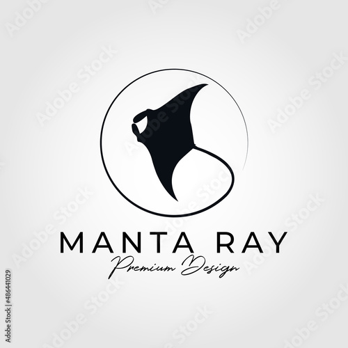 black manta ray logo vector illustration design
