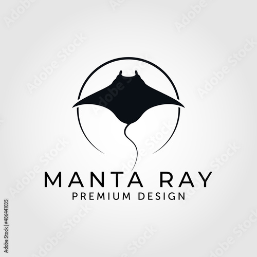 black manta ray logo vector illustration design