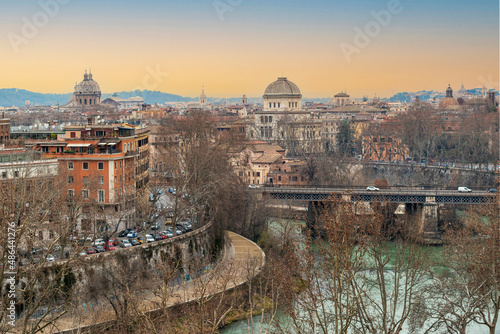 Photography Vue sur la ville de Rome à l'aube