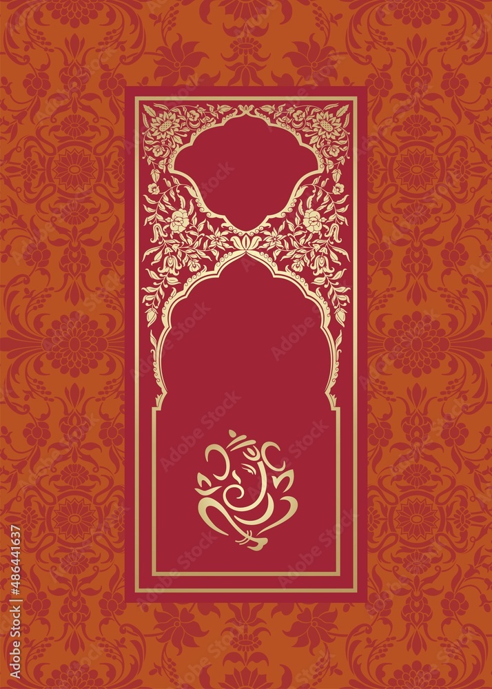 Ganesha, wedding card, royal Rajasthan, India Ganesha, wedding card, royal Rajasthan, India