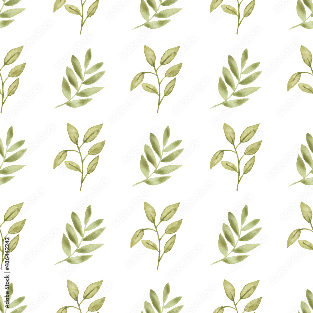 Watercolor leaf seamless pattern Watercolor leaf seamless pattern