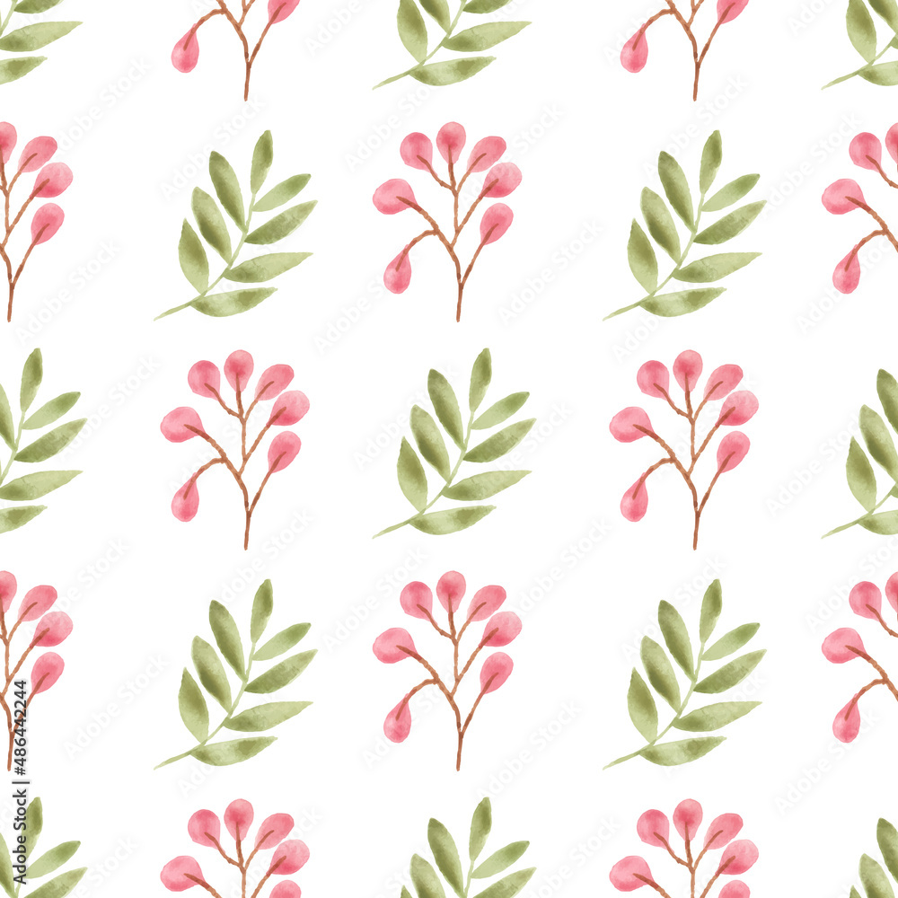 Watercolor leaf seamless pattern Watercolor leaf seamless pattern