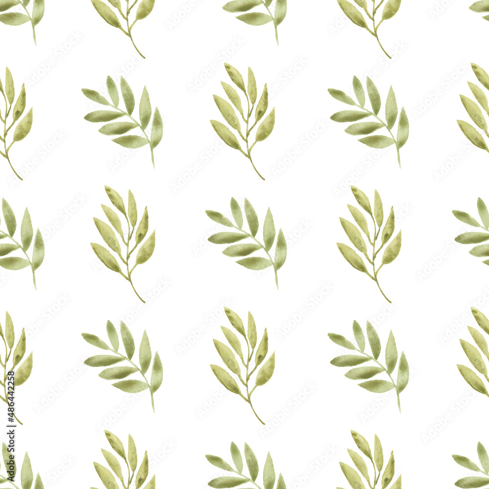 Watercolor leaf seamless pattern Watercolor leaf seamless pattern
