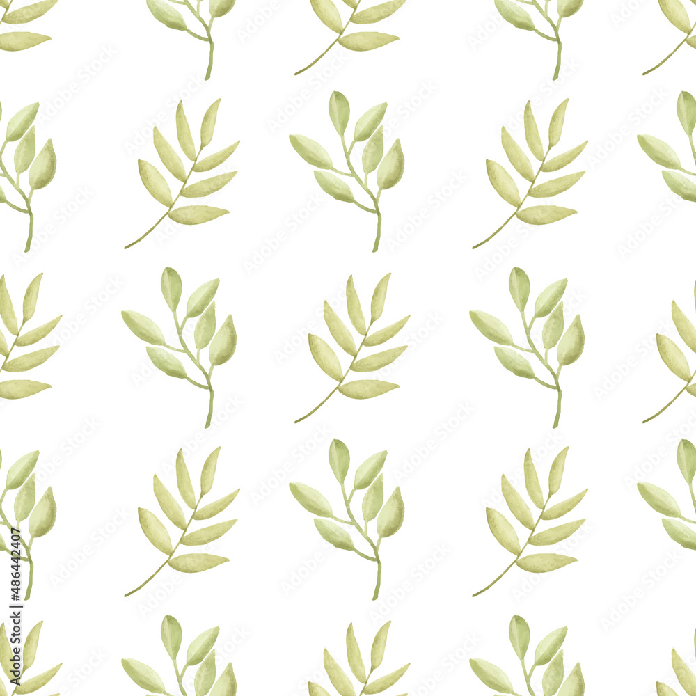 Watercolor leaf seamless pattern Watercolor leaf seamless pattern
