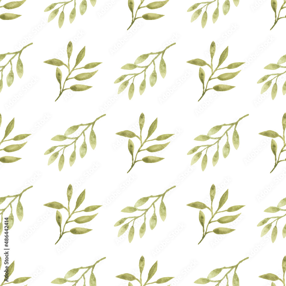 Watercolor leaf seamless pattern Watercolor leaf seamless pattern