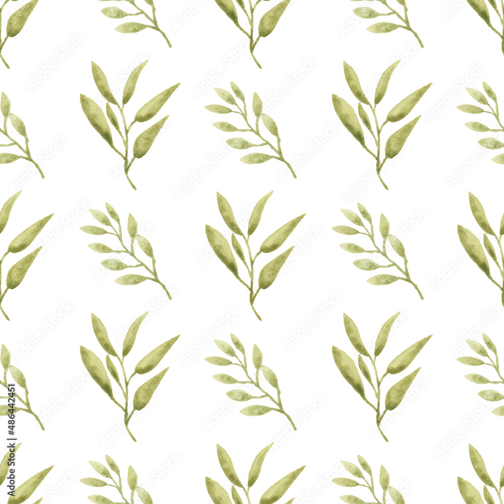 Watercolor leaf seamless pattern Watercolor leaf seamless pattern