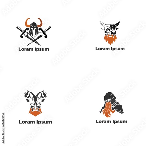 Barbarian Warior  Viking Logo Design spartan icon , gladiator logo fit for sports logo template with spartan warrior © johan