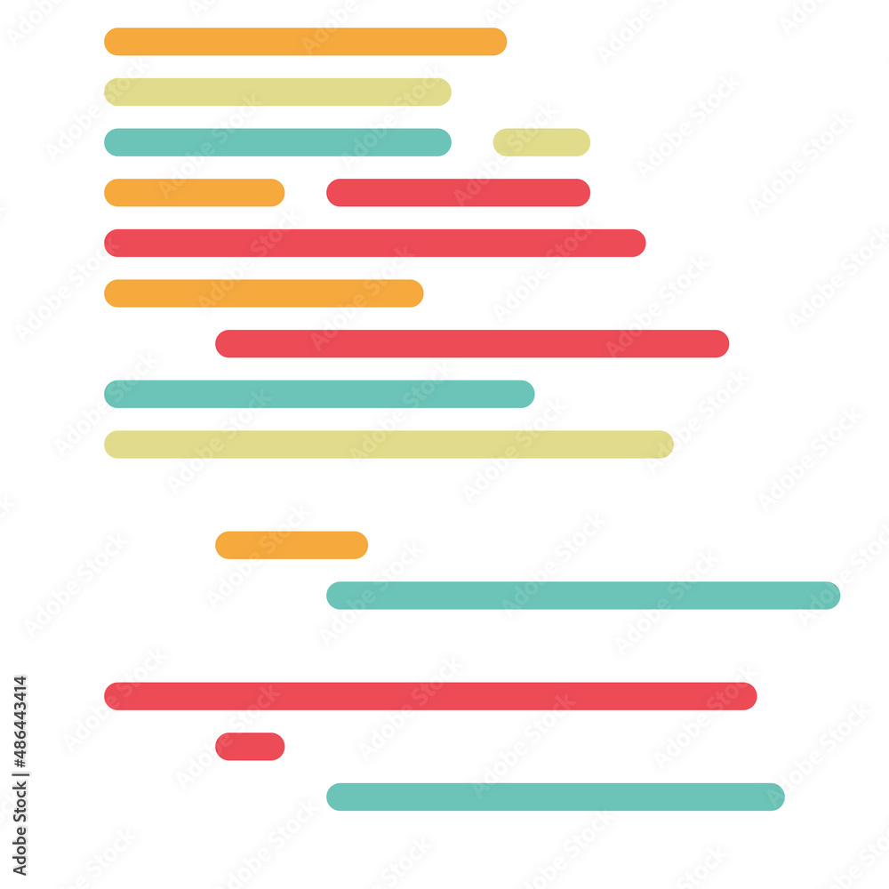 Code on screen vector illustration, flat cartoon coding lines simulation Code on screen vector illustration, flat cartoon coding lines simulation