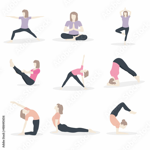 collage of yoga poses