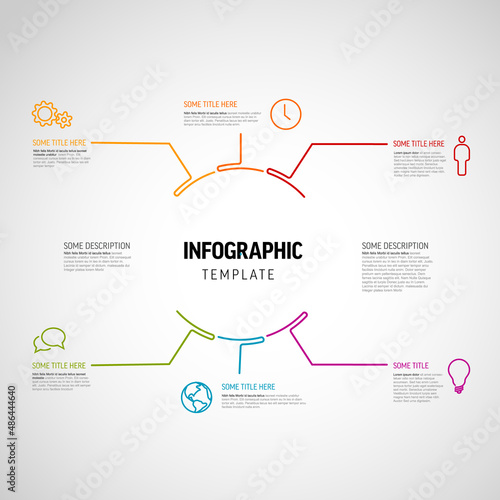 Vector Infographic schema template with big centre circle