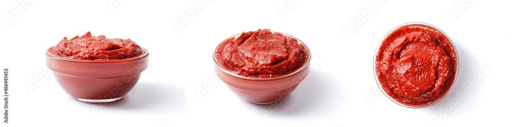 Tomato paste isolated on white background Tomato paste isolated on white background