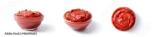 Tomato paste isolated on white background
