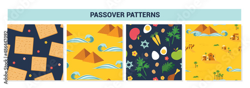 passover seamless pattern. Jewish holiday . Pesach patterns for templates, invitations and designs with egypt piramyds and flowers. Passover story and Egypt landscape . design vector illustration .