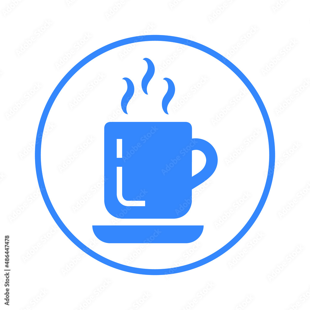 Drink, coffee, tea, mug icon. Blue vector sketch.65 Drink, coffee, tea, mug icon. Blue vector sketch.65