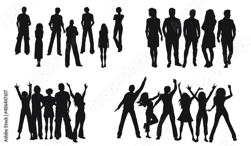 people silhouette black vector 