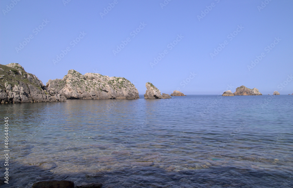 Coastal part of Cantabria in the north of Spain, Costa Quebrada, ie the Broken Coast,
area around Playa de Somocuevas beach
Coastal part of Cantabria in the north of Spain, Costa Quebrada, ie the Broken Coast,
area around Playa de Somocuevas beach