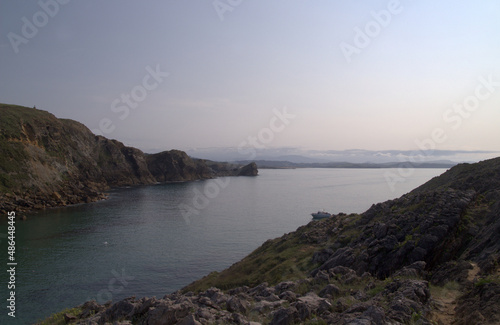 Coastal part of Cantabria in the north of Spain, Costa Quebrada, ie the Broken Coast, area around Playa de Somocuevas beach 