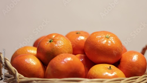 Pile of fresh tangerines. Healthy food concept