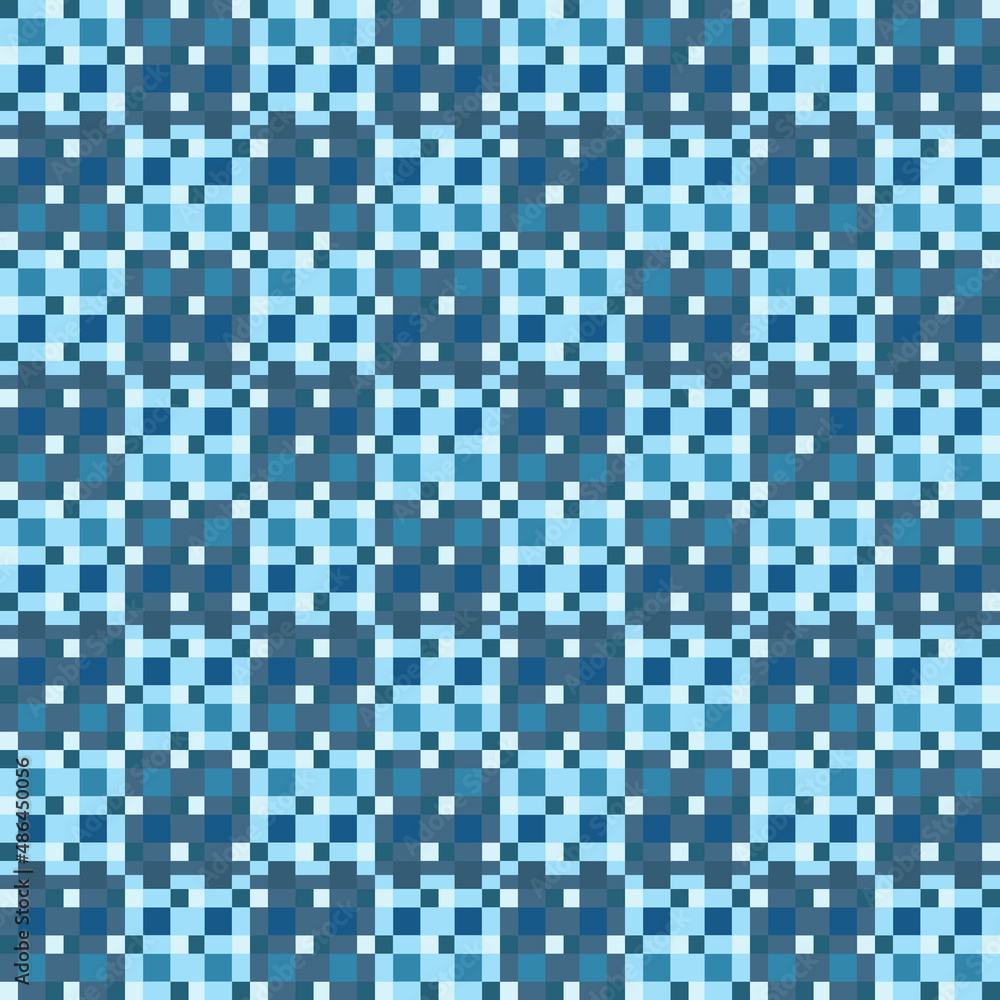 Blue checker pixels pattern. Vector pixelated squares wallpaper pattern. Blue checker pixels pattern. Vector pixelated squares wallpaper pattern.