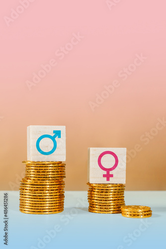 Принти на полотні Conceptual image of gender inequality. Salary gap.