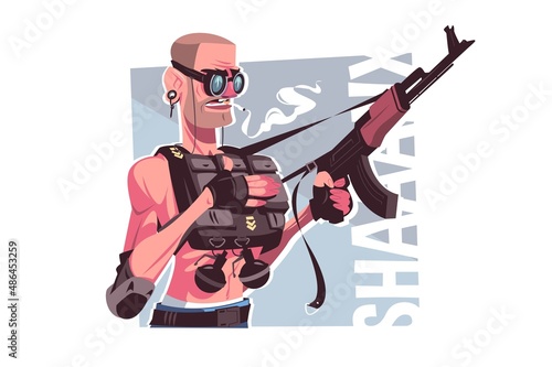 Bad guy thug with weapon
