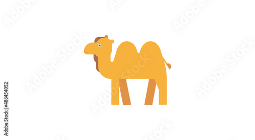 Camel silhouette vector illustration isolated on white. Two-humped desert animal.